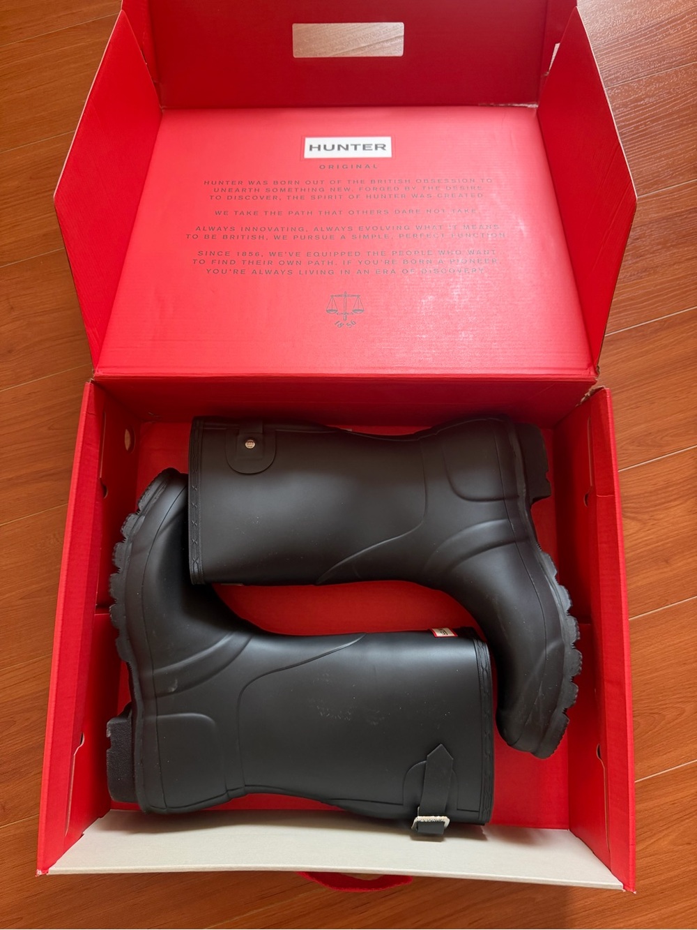 Hunter Black Women's Short Rain Boots with Buckle